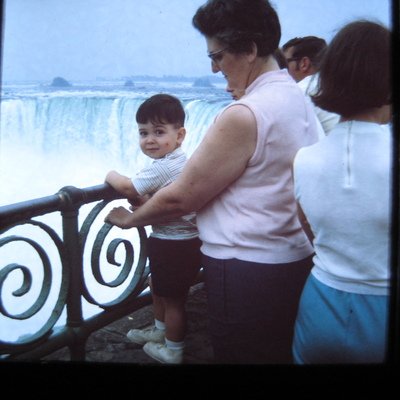 Tray 13 - McDonough Reunion 69  Niagara Falls 8-69  Farm from Air 9-69  Marg Kathy Dave 10-69  Anna BDay 11-69  Xmas 69  Sliding on Hill 1-70