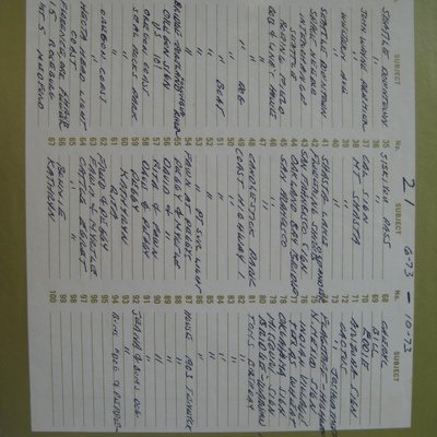 Tray 21 - 6-73 to 10-73